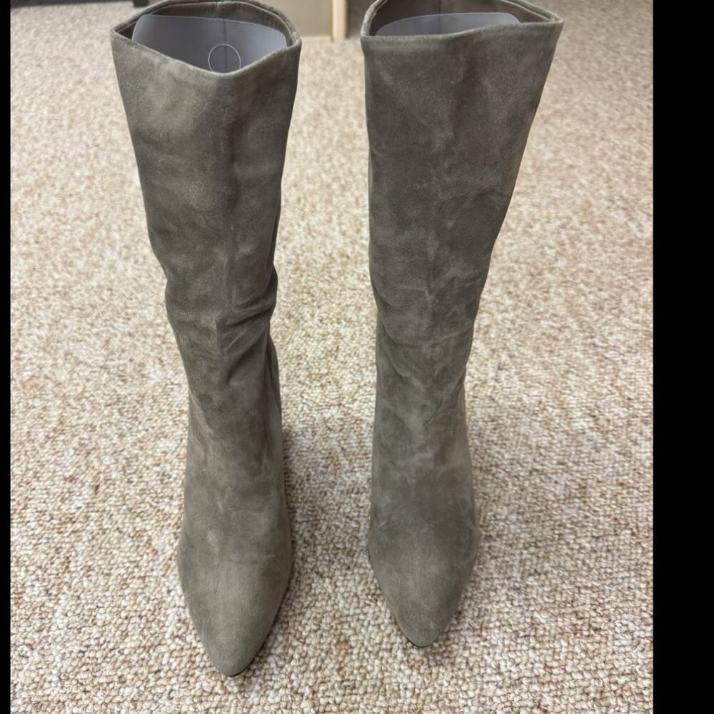 Veronica Beard Blondie Suede Slouch Boots Gray Size 9